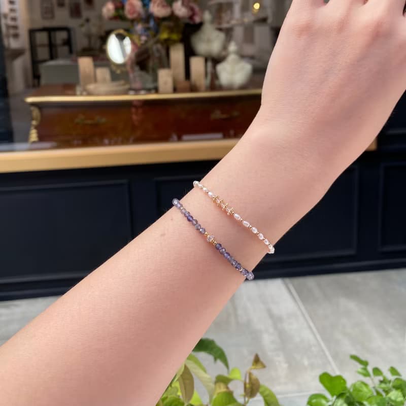 ITS-B131【設計款・堇青石】極品堇青石天然石水晶手鍊手環