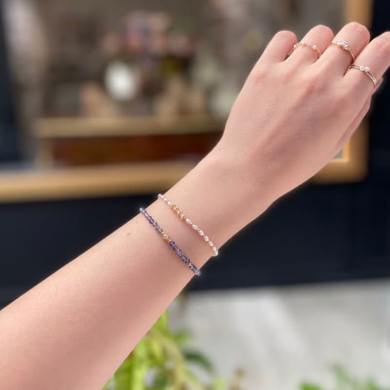 ITS-B131【設計款・堇青石】極品堇青石天然石水晶手鍊手環