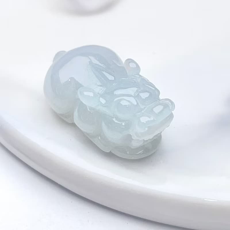 【招財神獸】冰綠種翡翠貔貅吊飾 | 天然緬甸玉翡翠A貨|送禮