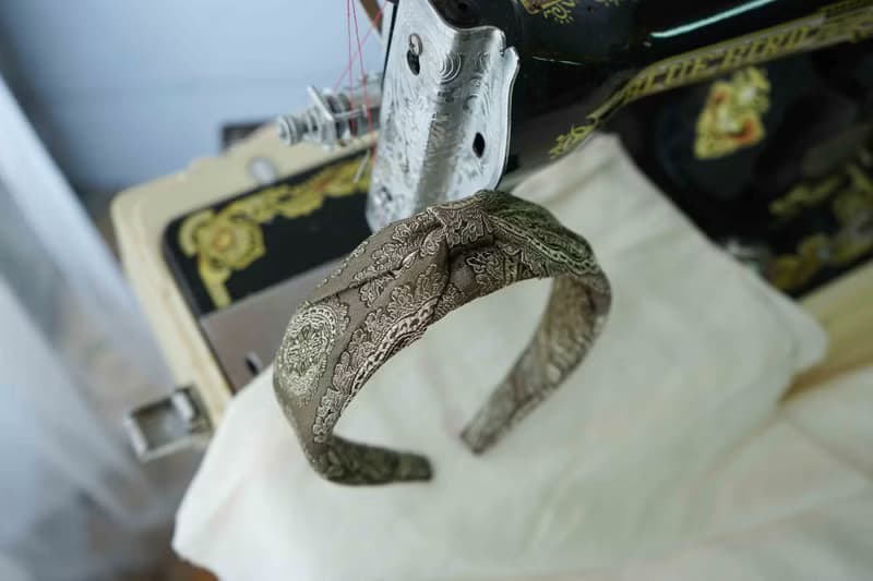 古董領帶改製手工髮箍-金色年華-古銀