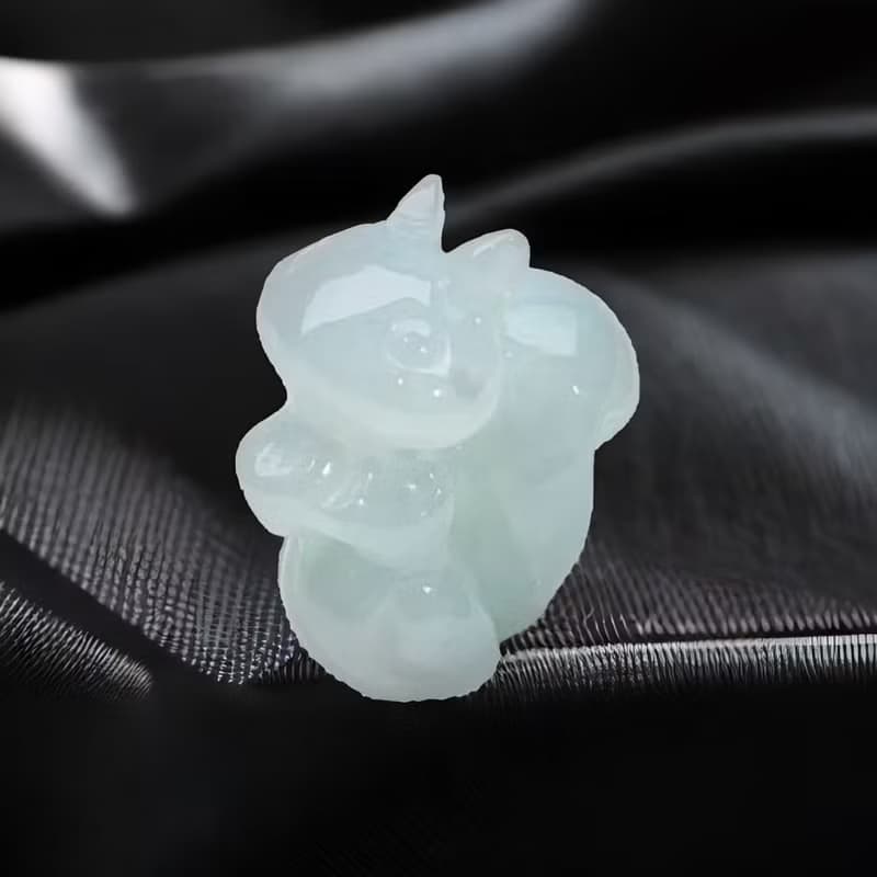 冰綠翡翠松鼠擺飾 | 天然緬甸翡翠A貨 | 送禮
