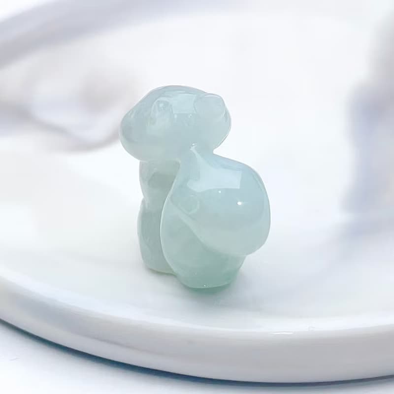 冰綠翡翠松鼠擺飾 | 天然緬甸翡翠A貨 | 送禮