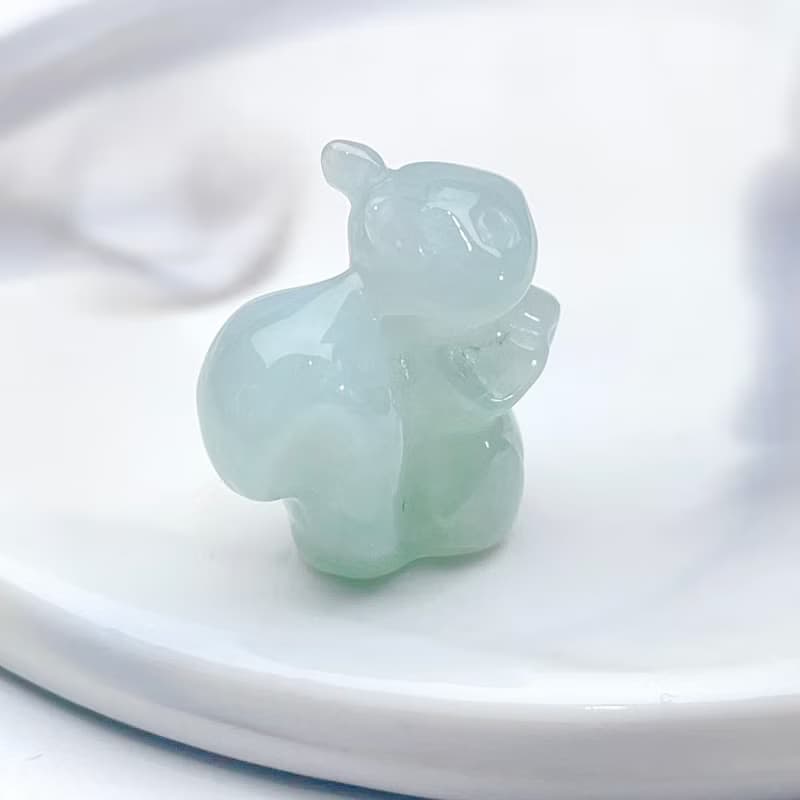 冰綠翡翠松鼠擺飾 | 天然緬甸翡翠A貨 | 送禮