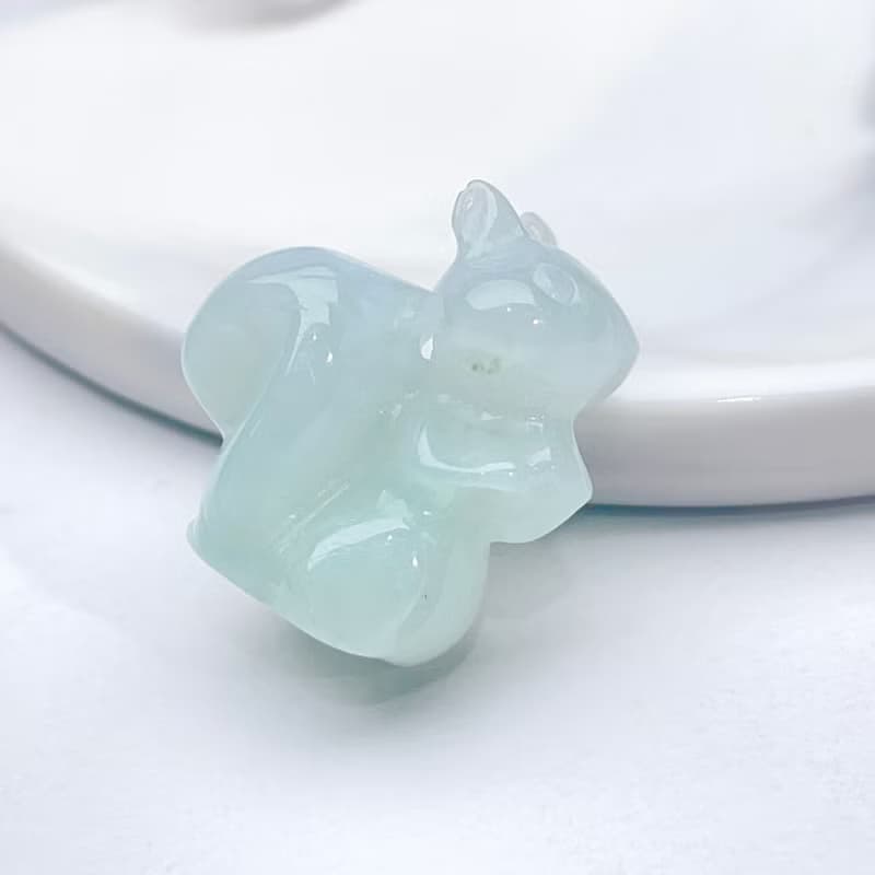 冰綠翡翠松鼠擺飾 | 天然緬甸翡翠A貨 | 送禮