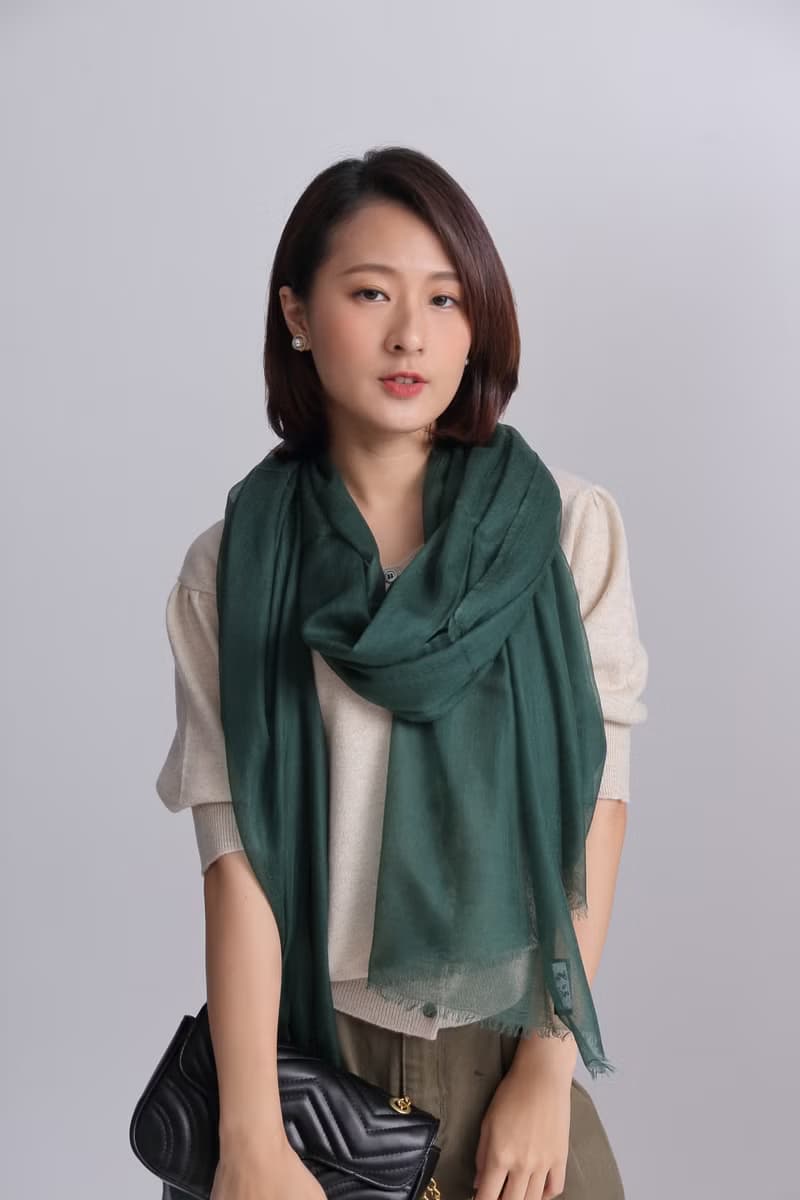 聖誕綠 Cashmere羊絨圍巾披肩_秋冬出國禮物生日禮物送禮環保禮盒