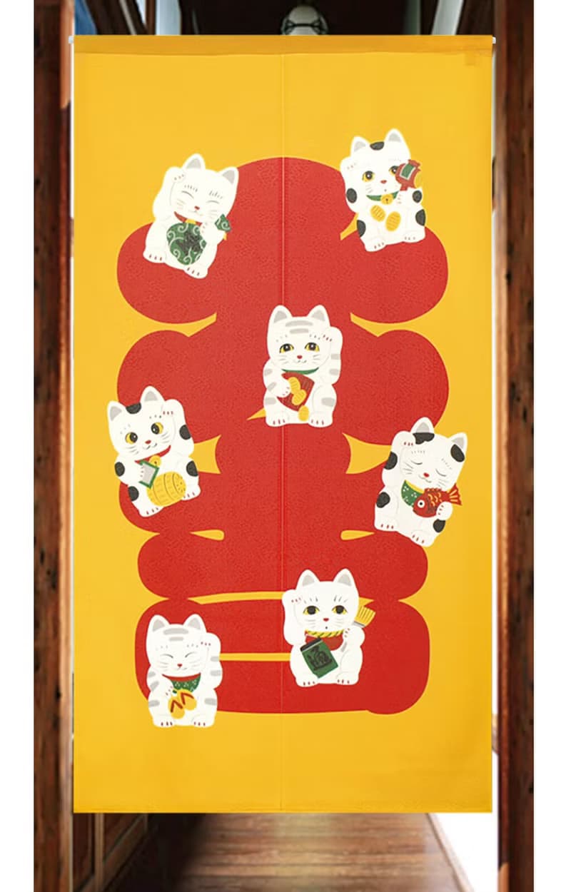 【預訂】日本製 大吉招財貓門簾