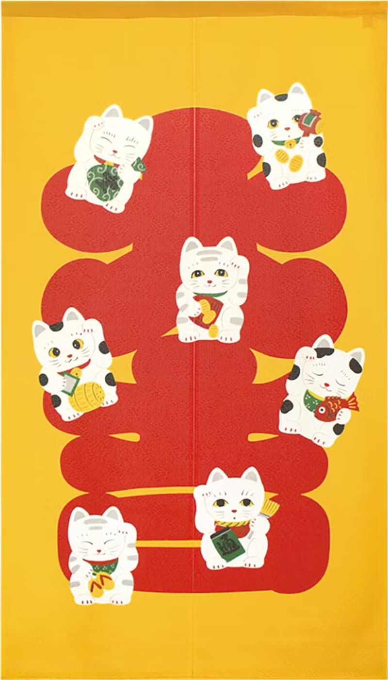 【預訂】日本製 大吉招財貓門簾