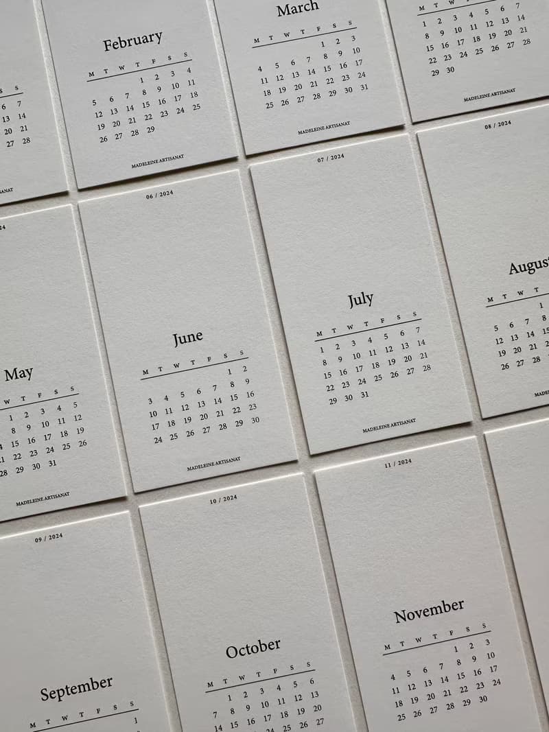 Madeleine Artisanat 2024 Mini Calendar