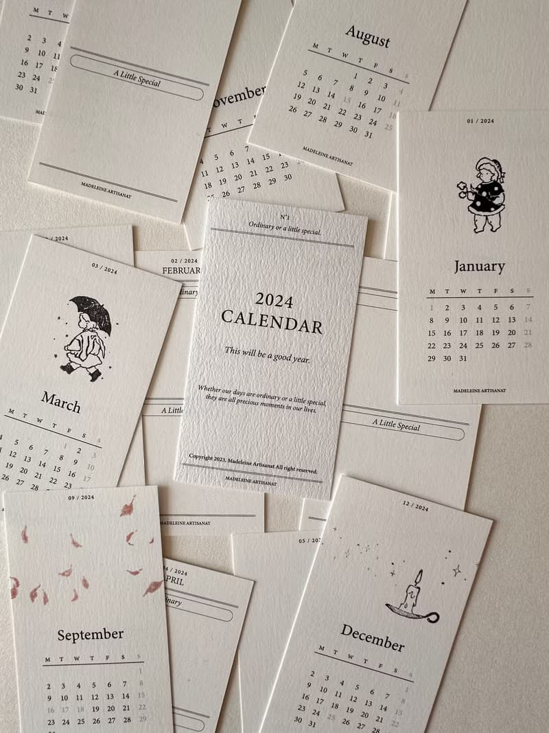 Madeleine Artisanat 2024 Mini Calendar