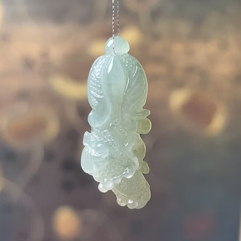冰種翡翠巧雕白菜 | 天然緬甸A貨翡翠 | 送禮