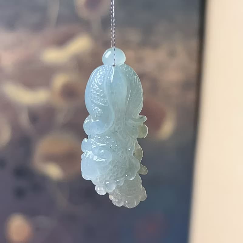 冰種翡翠巧雕白菜 | 天然緬甸A貨翡翠 | 送禮