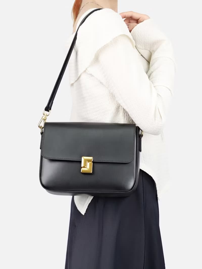 真皮豆腐包box小方包女士 高級感牛皮單肩斜挎女包腋下包