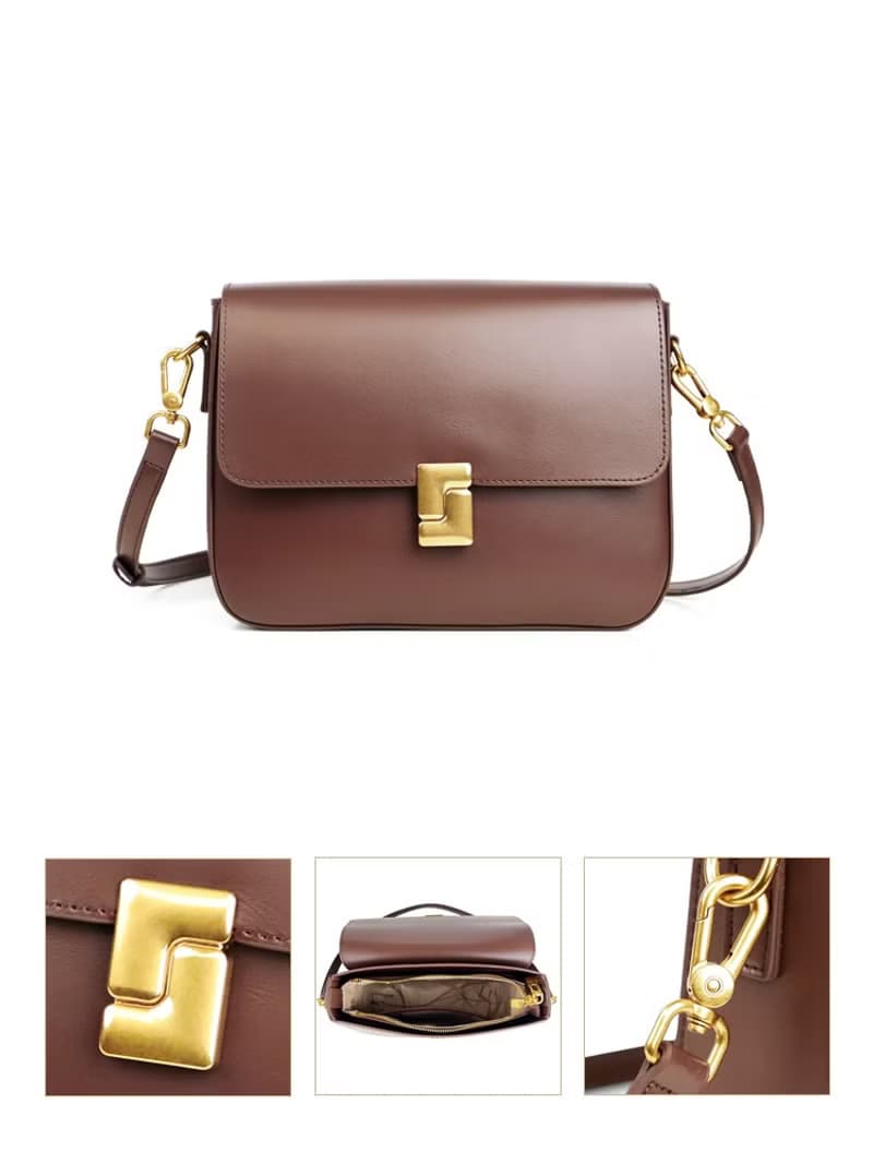 真皮豆腐包box小方包女士 高級感牛皮單肩斜挎女包腋下包