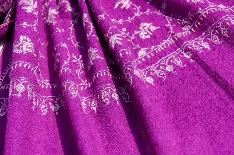 喀什米爾Cashmere/羊絨圍巾/純羊毛圍巾披巾/戒指絨披肩-刺繡花朵