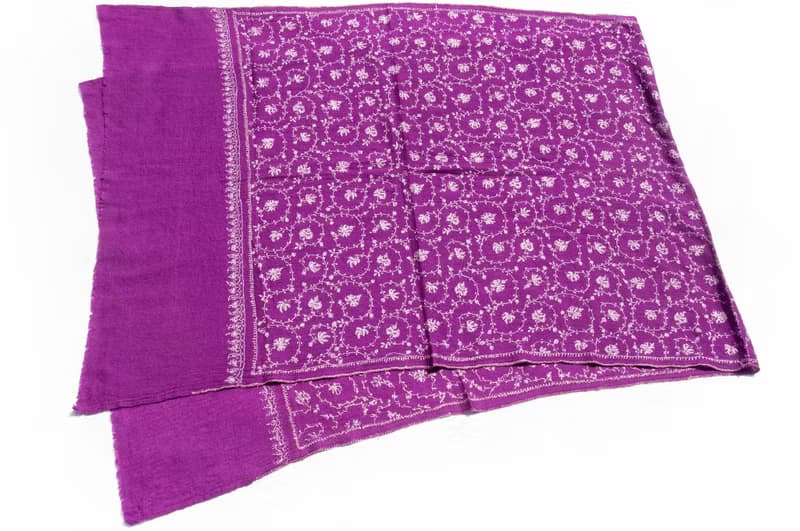 喀什米爾Cashmere/羊絨圍巾/純羊毛圍巾披巾/戒指絨披肩-刺繡花朵
