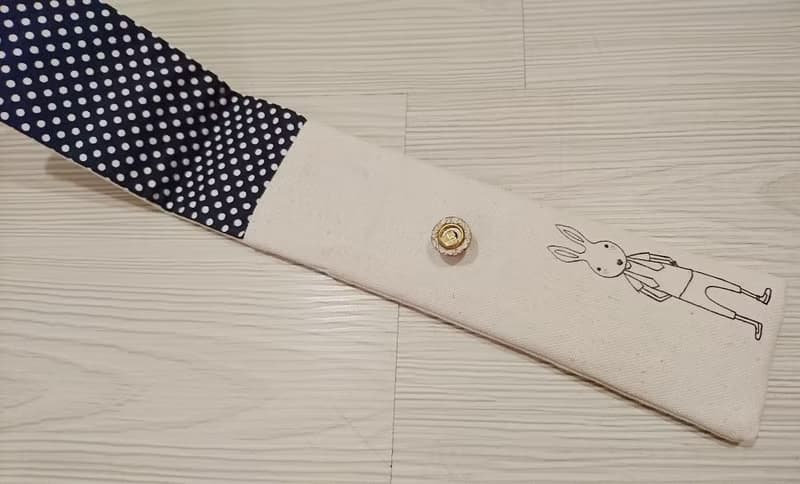 環保餐具收納袋 筷子袋 組合筷專用 雙層筷袋 手繪兔子先生款