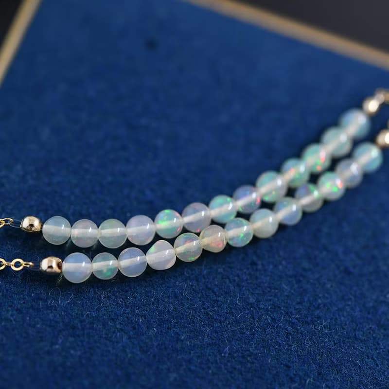 願いを叶う 妖精の石 ウォーターオパールのブレスレット 10月誕生石 14kgfバージョン