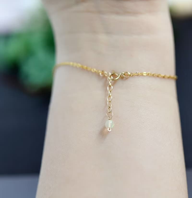 願いを叶う 妖精の石 ウォーターオパールのブレスレット 10月誕生石 14kgfバージョン