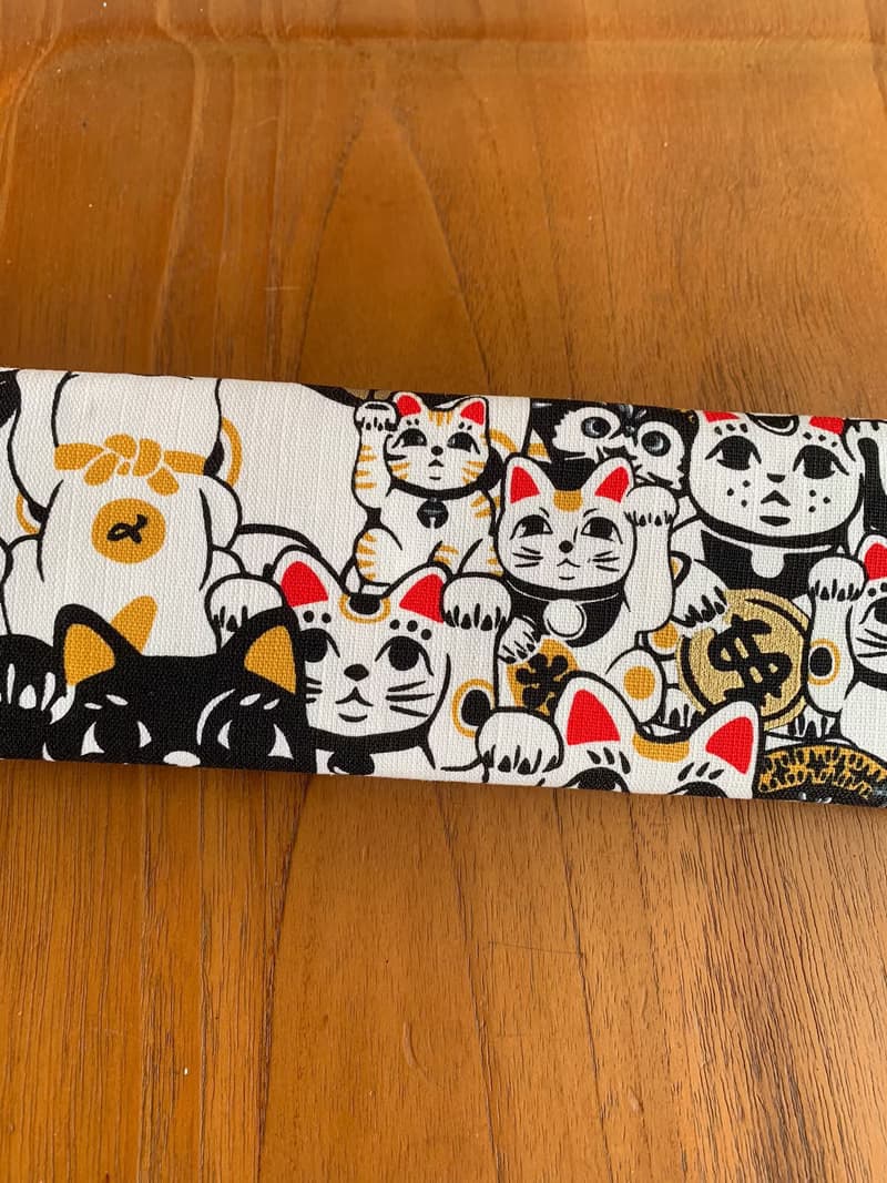 文青風環保筷袋 爆萌招財貓 收納袋 手作餐袋    招財貓