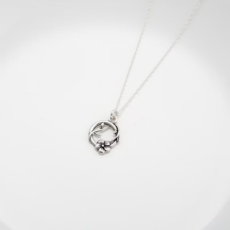 【Angel & Me】櫻花 葉 枝藤 s925 純銀 項鍊 情人節 聖誕禮盒