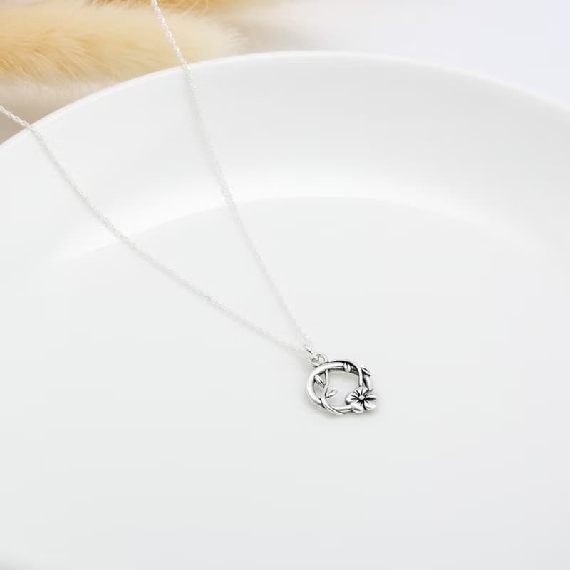 【Angel & Me】櫻花 葉 枝藤 s925 純銀 項鍊 情人節 聖誕禮盒