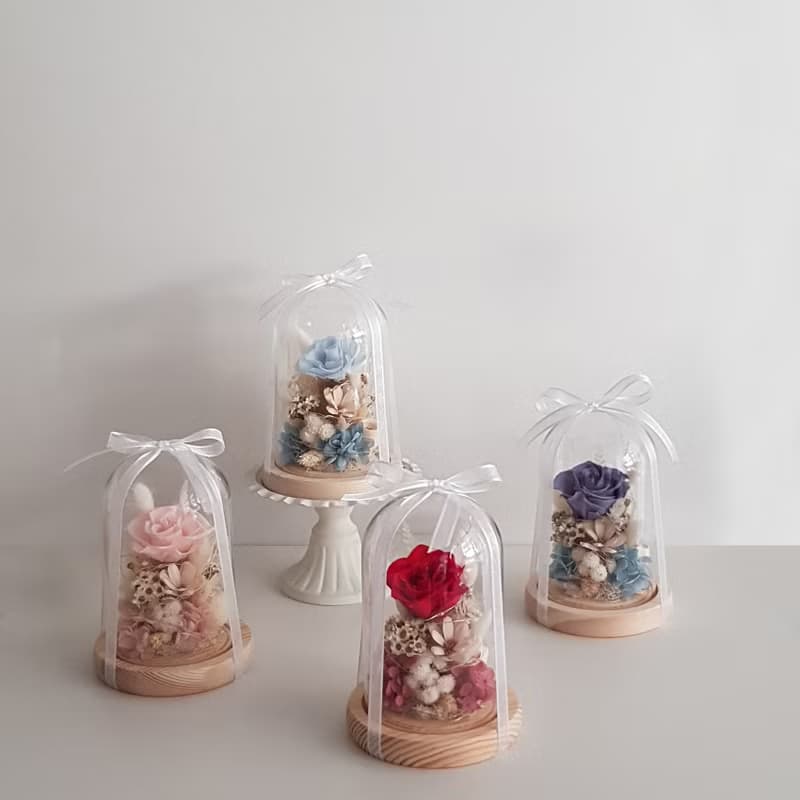 永生花|浪漫小夜燈永生玫瑰花盅|萬用 祝賀 生日 情人節 交換禮物