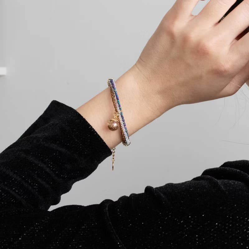 Crystal Beads & Snowball Bracelet