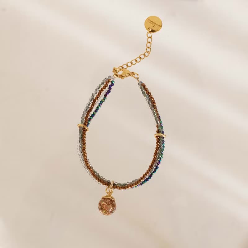 Crystal Beads & Snowball Bracelet