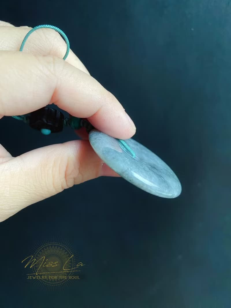 天然緬甸玉翡翠 烏雞 綠底 平安扣 黑檀木 綠松 包掛 手機掛 禮物