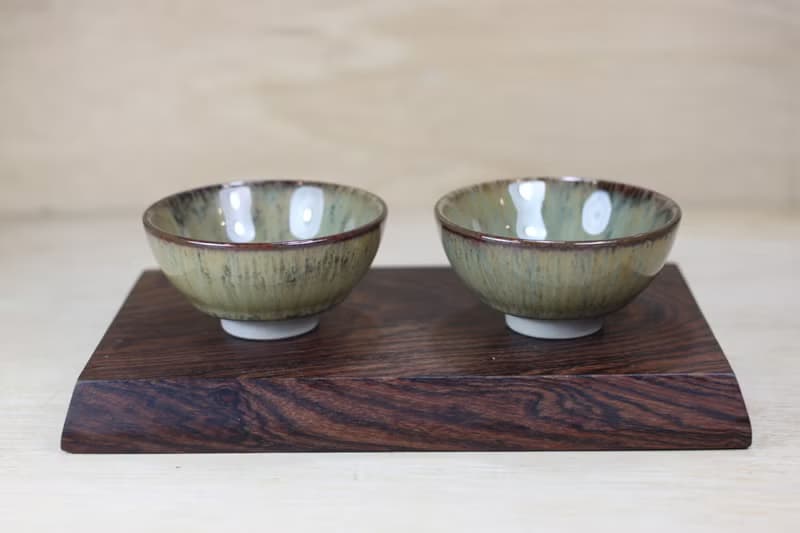 【送禮好物】60ml 沙瀑 天目釉 圓滿對杯 鶯歌名家葉敏祥作品