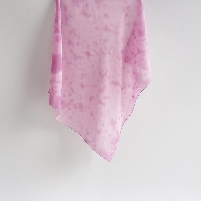 父親節禮物 手工原創渲染絲巾-樂觀 手工 圍巾 絲巾 領巾 方巾