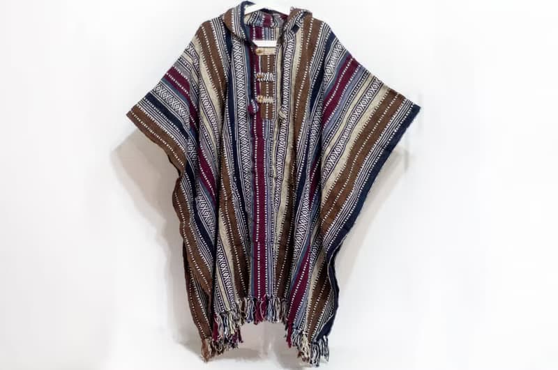 印地安民族風流蘇斗篷/波希米亞斗篷披肩/棉麻連帽斗篷-咖摩洛哥