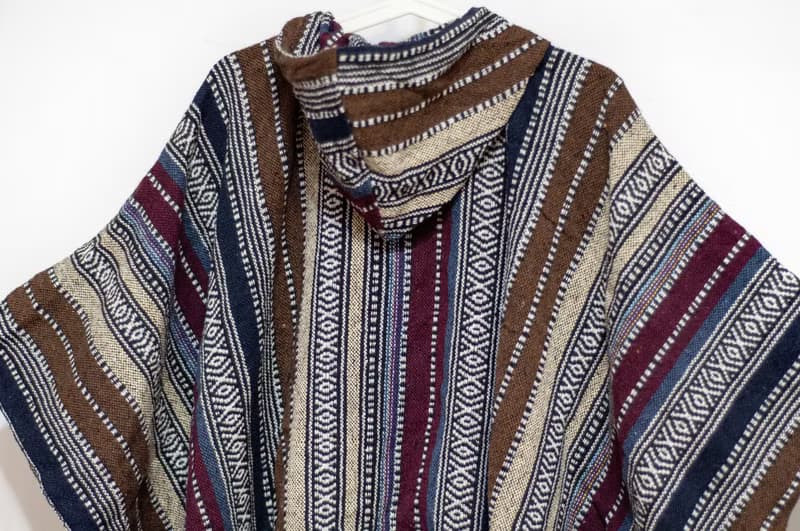 印地安民族風流蘇斗篷/波希米亞斗篷披肩/棉麻連帽斗篷-咖摩洛哥