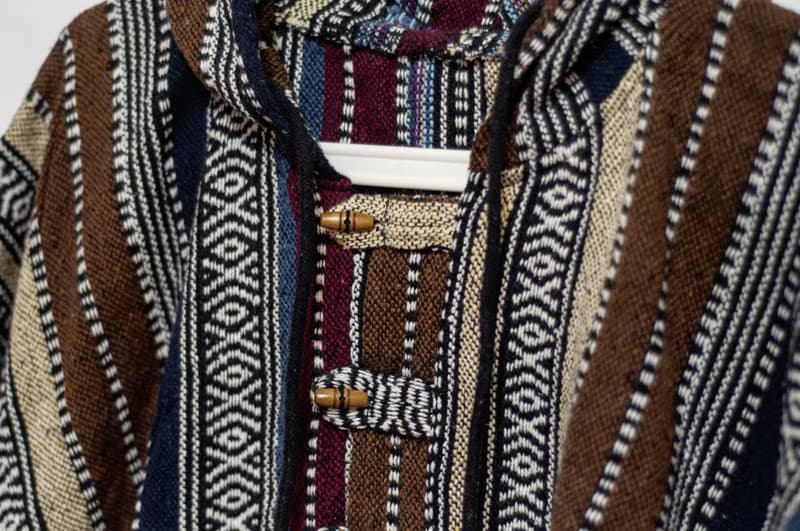 印地安民族風流蘇斗篷/波希米亞斗篷披肩/棉麻連帽斗篷-咖摩洛哥