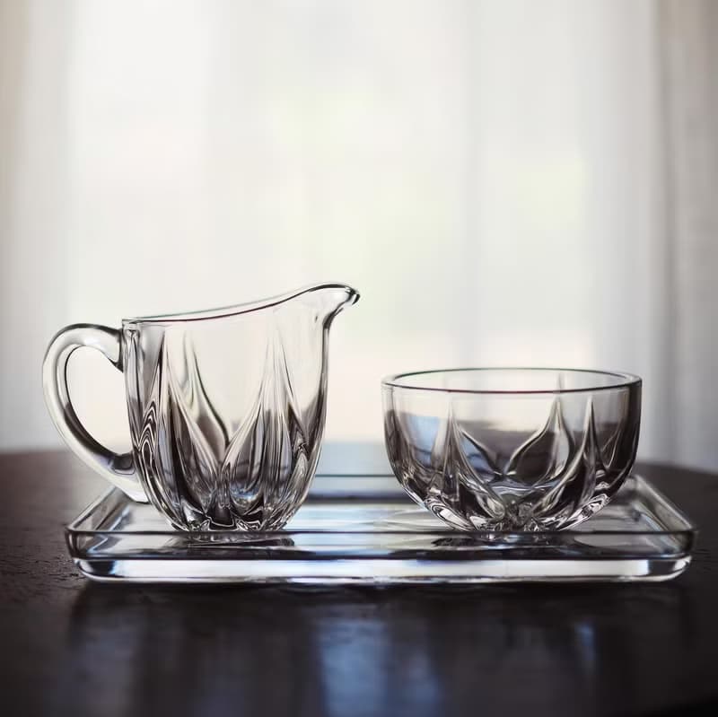 復古德國 NACHTMANN 切割鉛水晶玻璃 咖啡/茶套裝