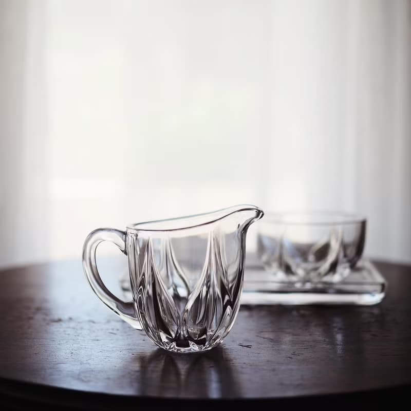 復古德國 NACHTMANN 切割鉛水晶玻璃 咖啡/茶套裝