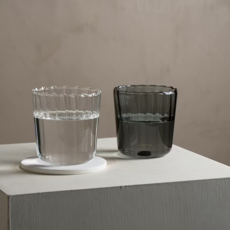 18星芒/ 明月水杯 晶透&曜黑 咖啡玻璃杯