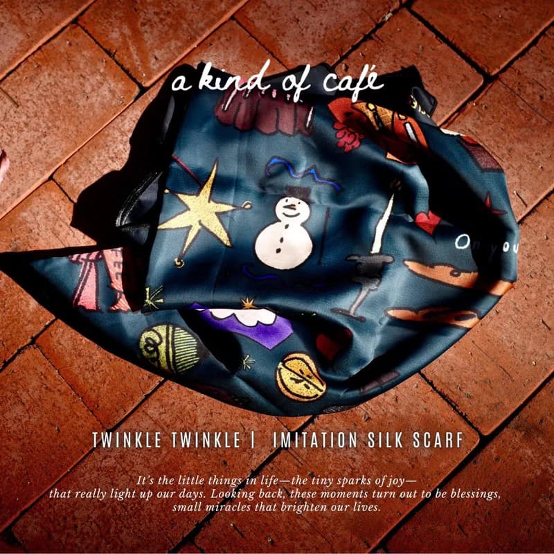 【什物】 Twinkle twinkle | 聖誕奇蹟絲巾 | Imitation silk sca