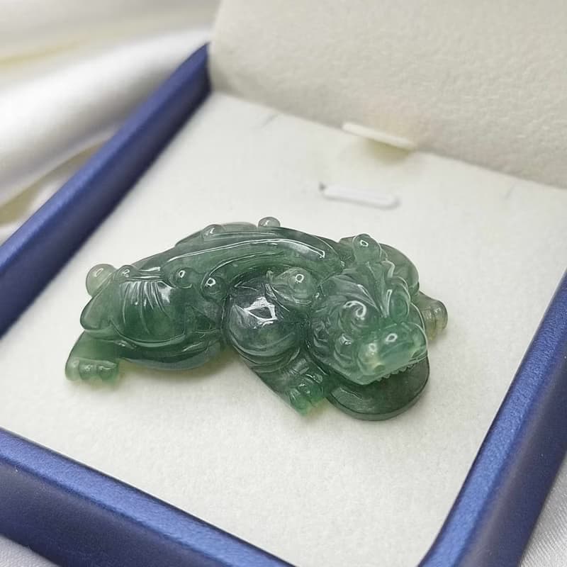 緬料 冰油綠貔貅 吊墜 手牌 | 天然緬甸玉A貨翡翠