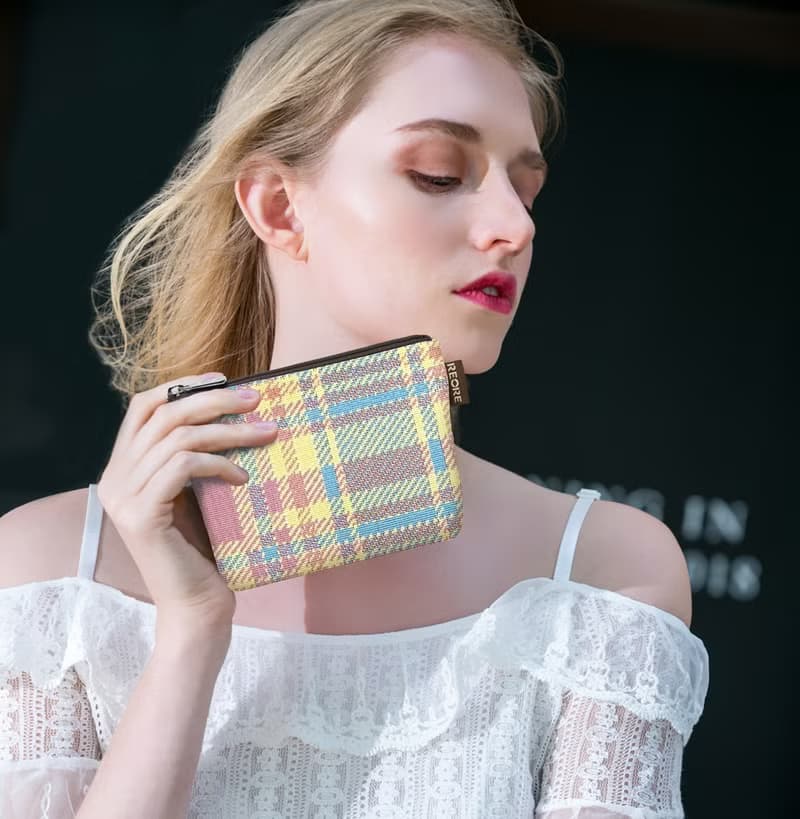 中零錢包 防潑水 平織緹花 紅苓