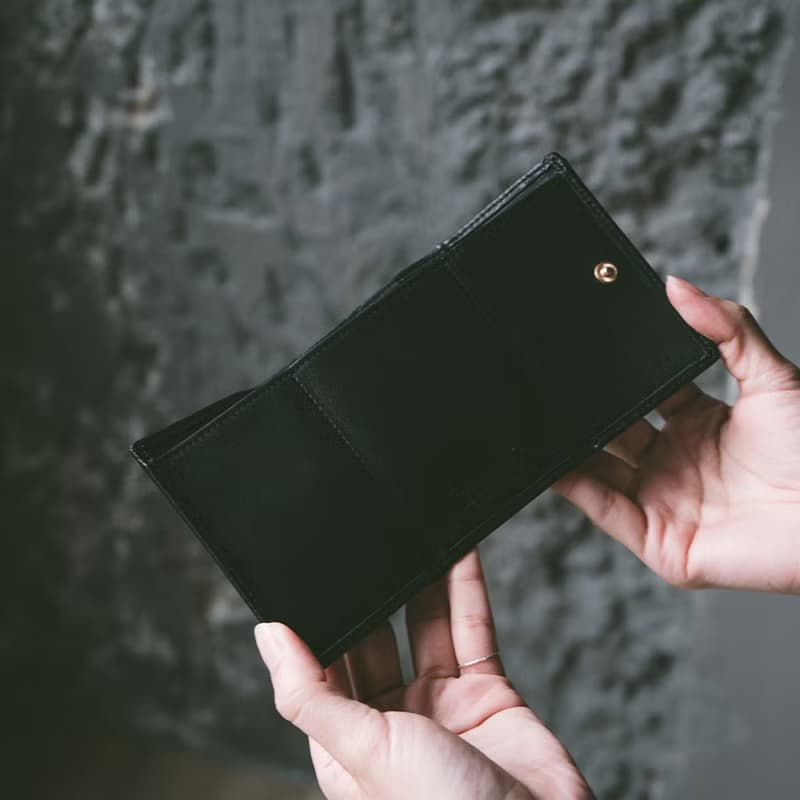 真皮簡約迷你皮夾 X0043 黑