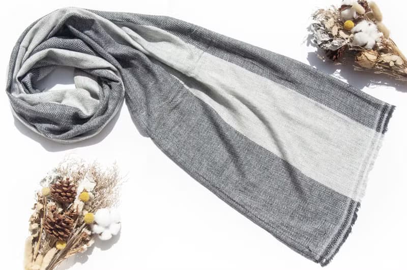喀什米爾Cashmere 針織圍巾 純羊毛圍巾 手織圍巾 編織圍巾-日本