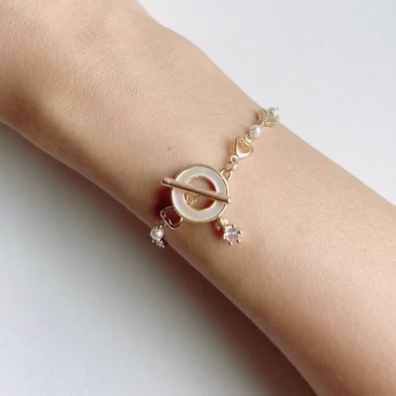 【全館清倉最高折800】遠心之詩 14K注金手鍊/水晶珍珠__生命密碼