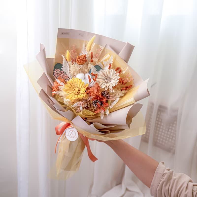 太陽花 向日葵 乾燥花 畢業花束 生日禮物 畢業禮物 交換禮物 黃