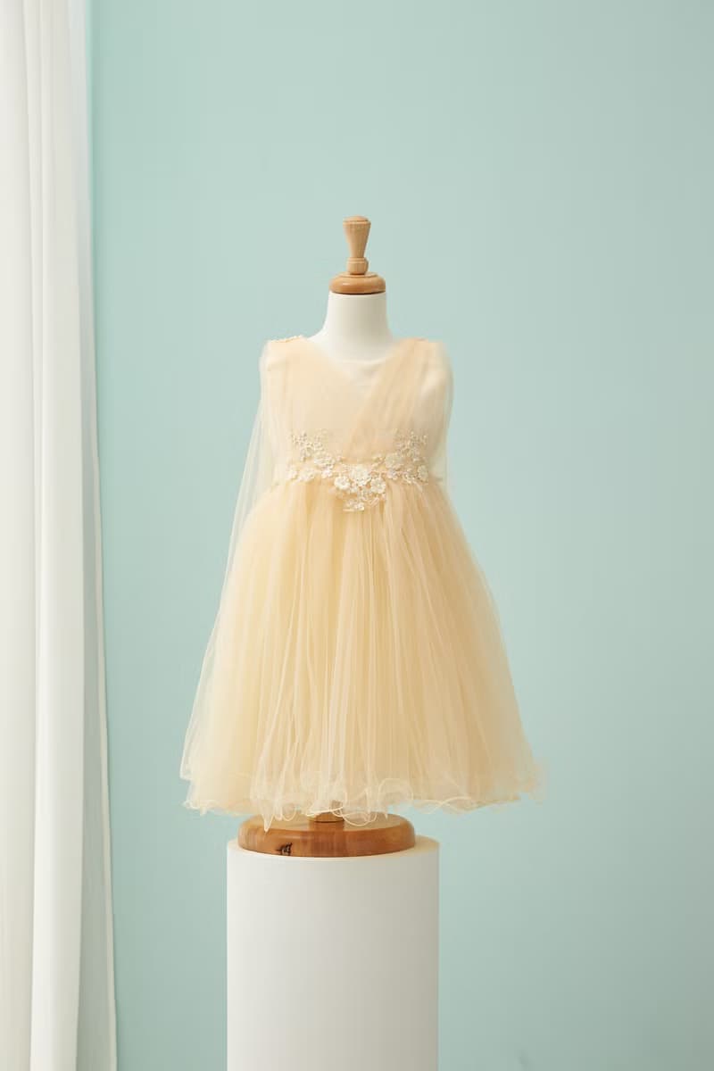 HAO.HAO kids 春之女神蓬紗裙-裸色