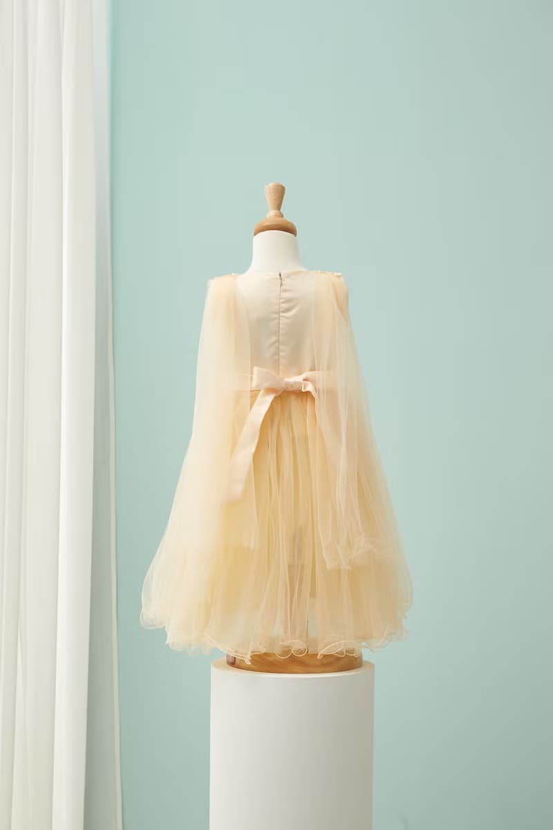 HAO.HAO kids 春之女神蓬紗裙-裸色