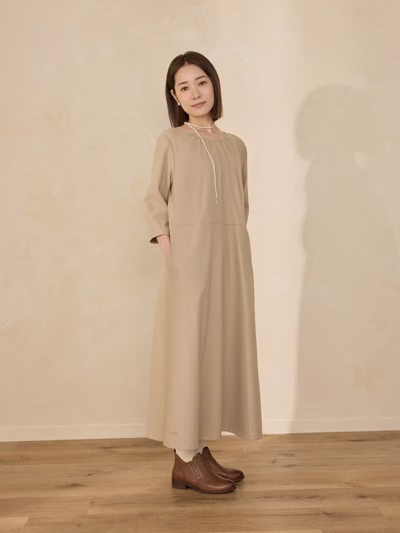 街角咖啡館七分袖美領洋裝-特調