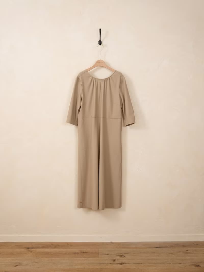 街角咖啡館七分袖美領洋裝-特調