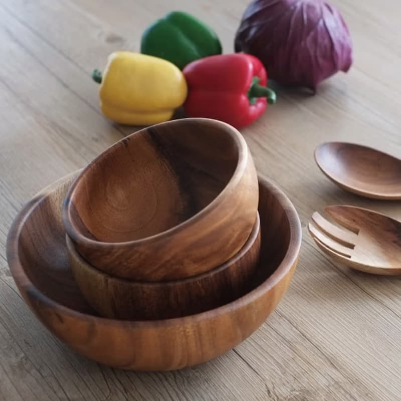 LINKIFE 木質系列相思木沙拉碗、泡麵碗