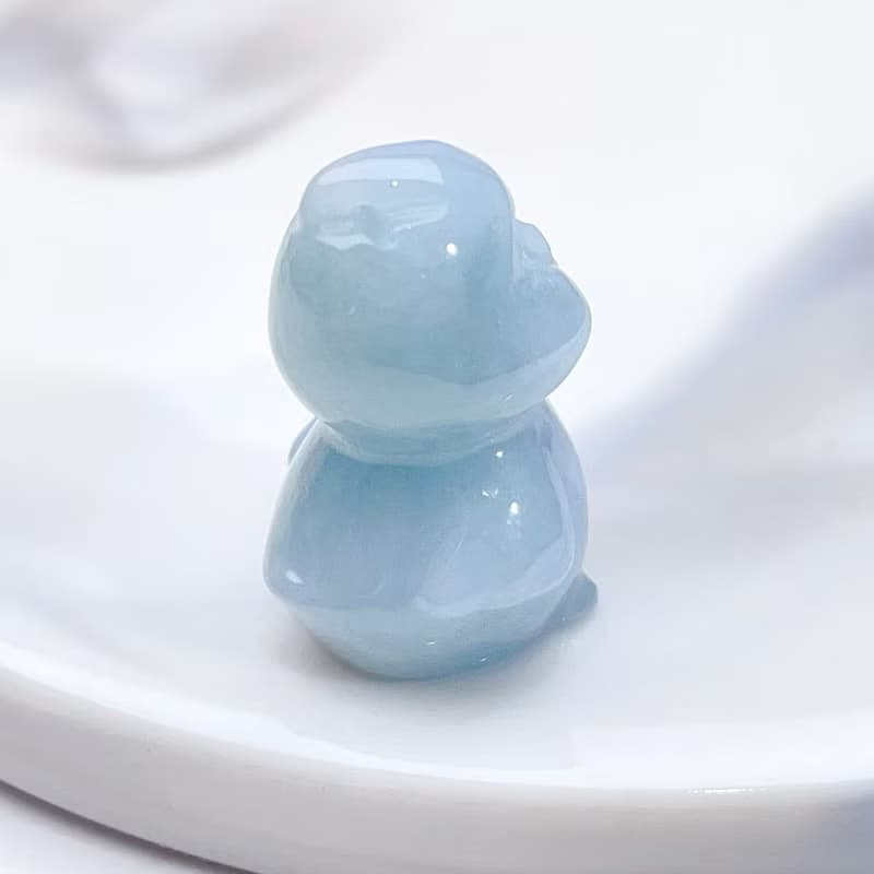 冰糯種飄藍翡翠小雞吊飾 | 天然緬甸翡翠A貨 | 送禮